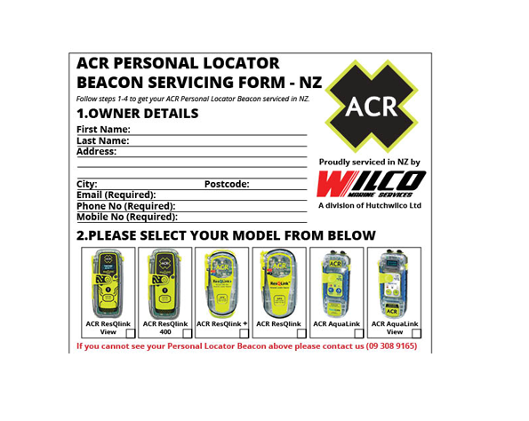 NEED TO SERVICE YOUR ACR PERSONAL LOCATOR BEACON?